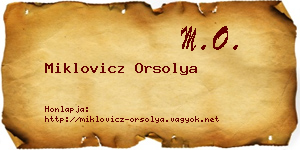 Miklovicz Orsolya névjegykártya